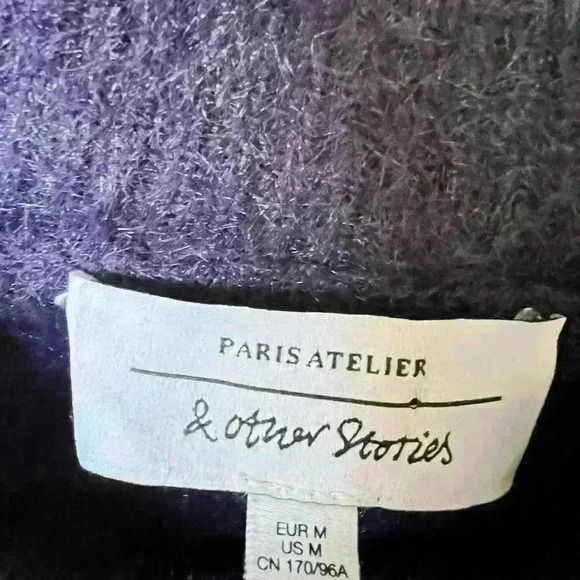 & Other Stories Wool Blend Deep Purple Mock Neck Sweater - Picture 5 of 7